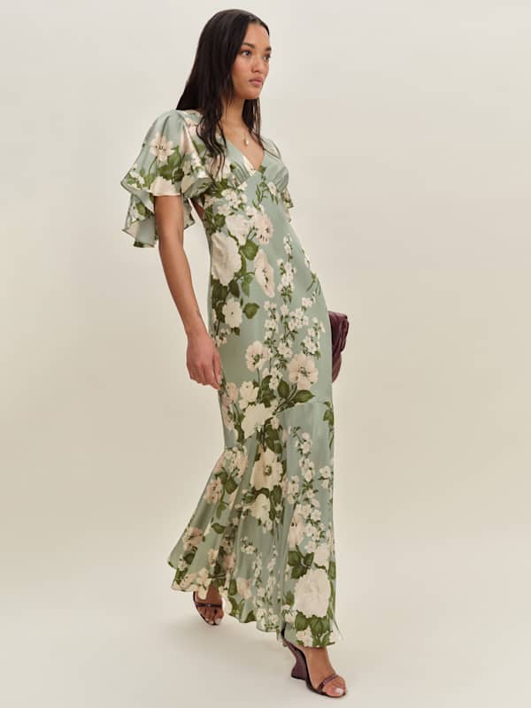 Robe en soie Thea - Estragon
