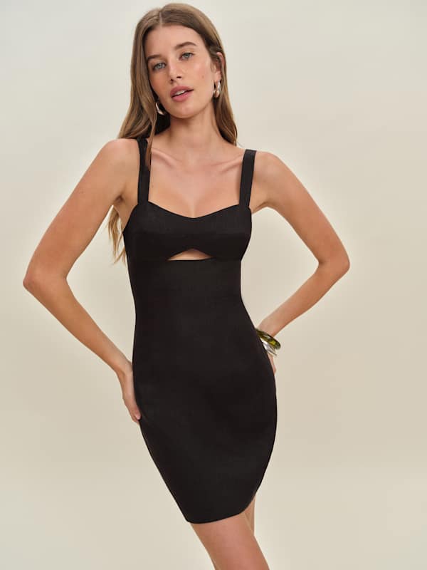 Robe en lin Belma - Noir