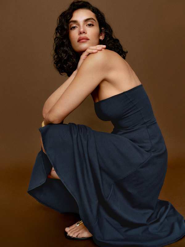 Robe en maille Lora - Bleu nuit