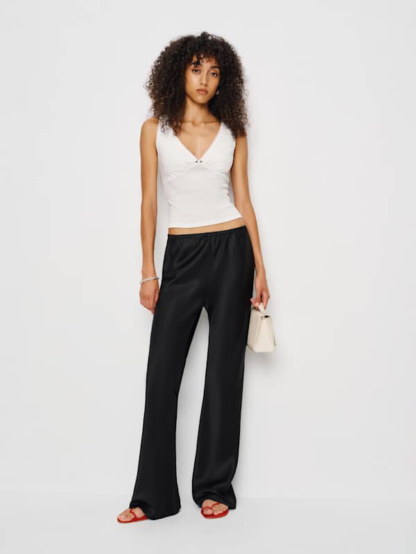 Rue Pointelle Knit Top - White