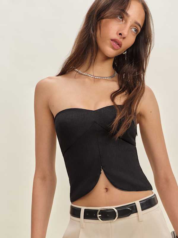 Maisie Linen Top - Black