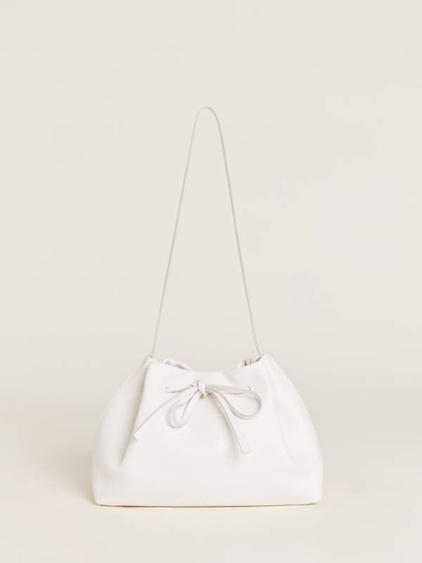 Sac porté épaule Ella - Cuir blanc éclatant