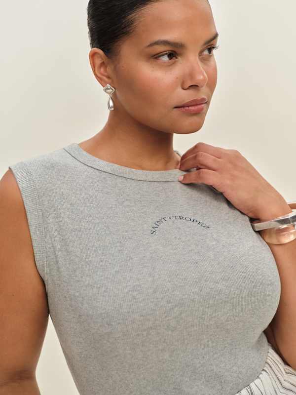 Haut en maille Hannah grandes tailles - Heather Grey