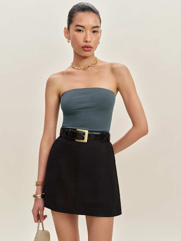 Etta Linen Skirt - Black