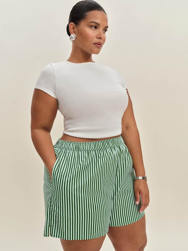Short Miles grandes tailles - Rayures mojito