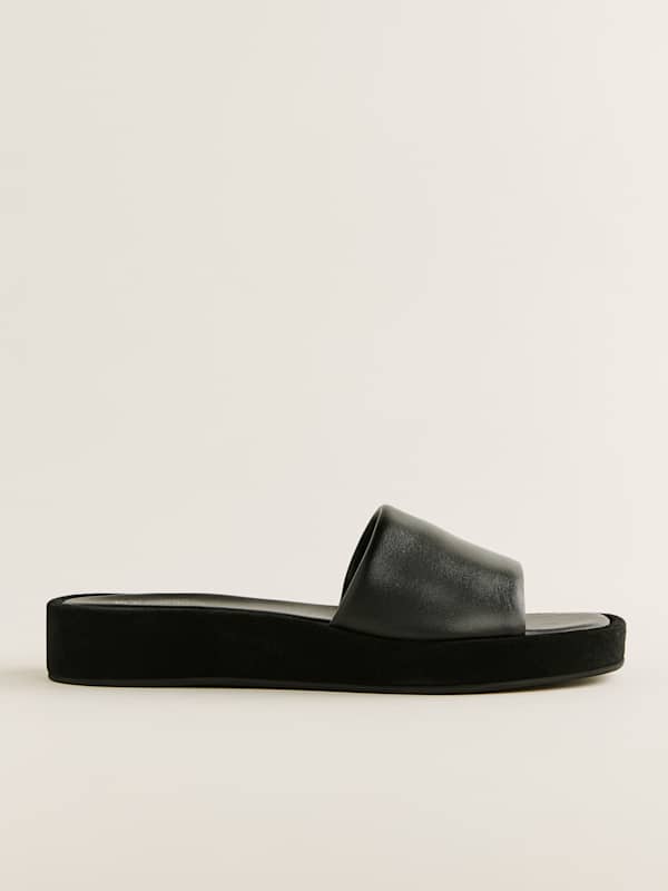 Sandales à plateformes Esme - Cuir daim noir
