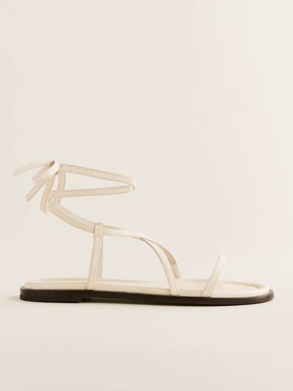 Jamie Flat Sandal - Almond Leather