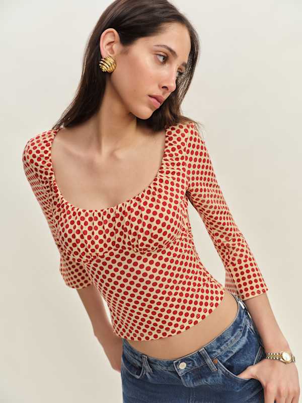 Effie Knit Top - Pamplona Dot