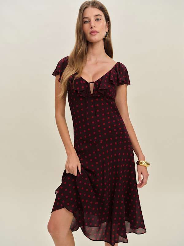 Gaelle Dress - Berry Dot
