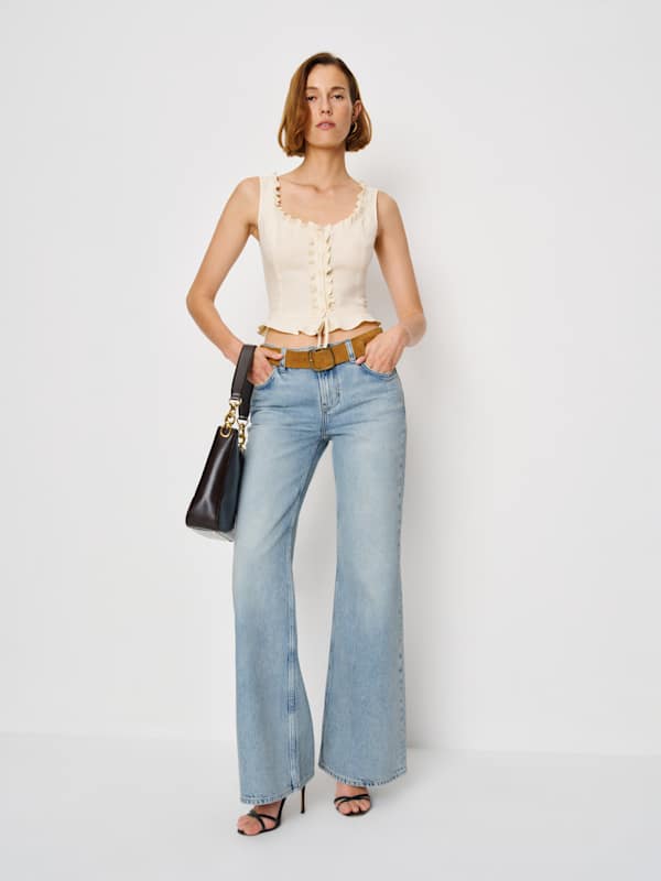 Kara Low Rise Loose Flare Jeans - Burnett