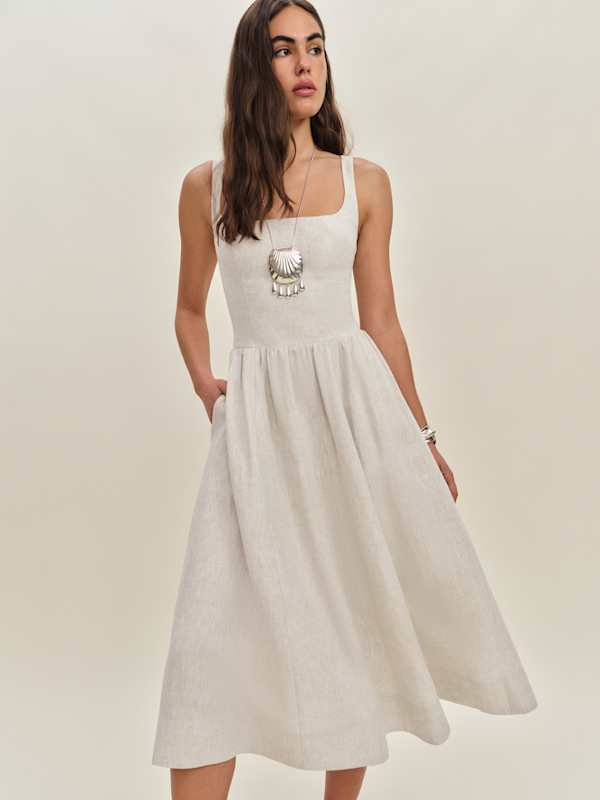 Robe en lin Janu - Oatmeal