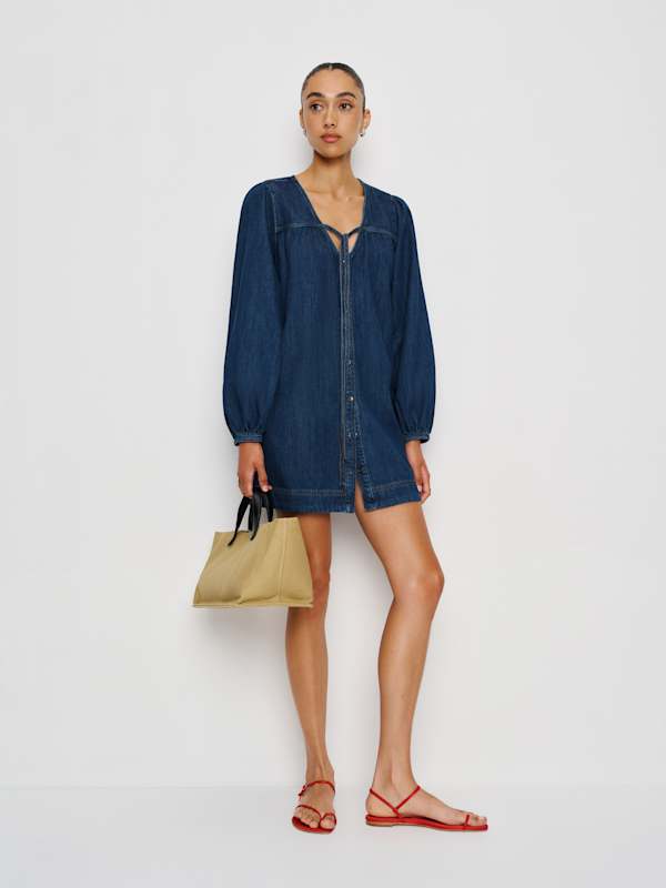 Robe courte en jean Elowen - Ithaca