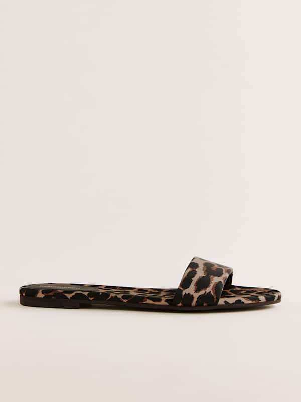 Tory Mule Sandal - Leopard Satin