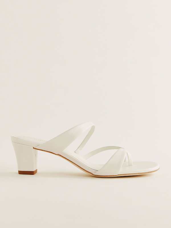 Shyla Heeled Sandal - White Leather
