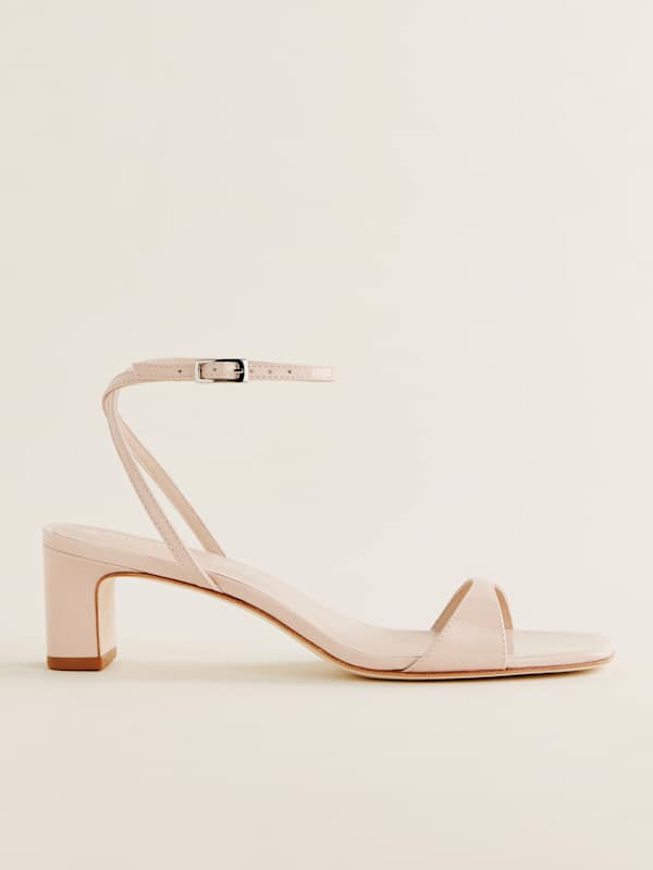 Sage Heeled Sandal - Alabaster Patent