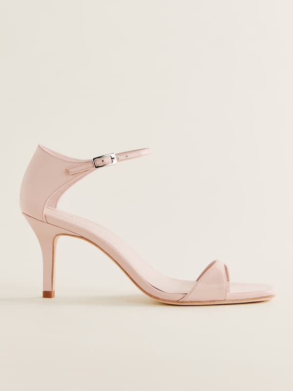 Gwen Heeled Sandal - Alabaster Patent