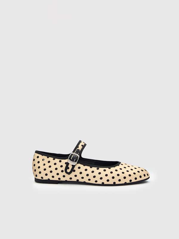 Ballerines Tilly - Satin amande à pois