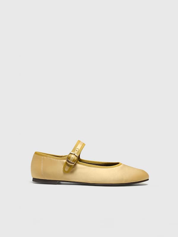 Tilly Ballet Flat - Satin Crème pâtissière au citron