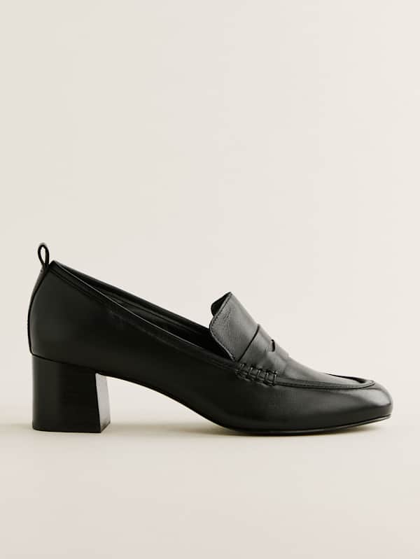 Mocassins à talons Franca - Cuir noir