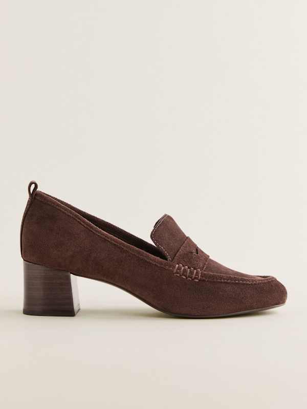 Mocassins à talons Franca - Daim expresso