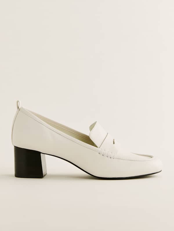 Mocassins à talons Franca - Cuir blanc