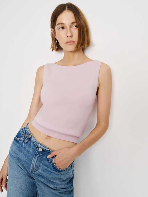 Monaco Cashmere Reversible Tank - Foxglove