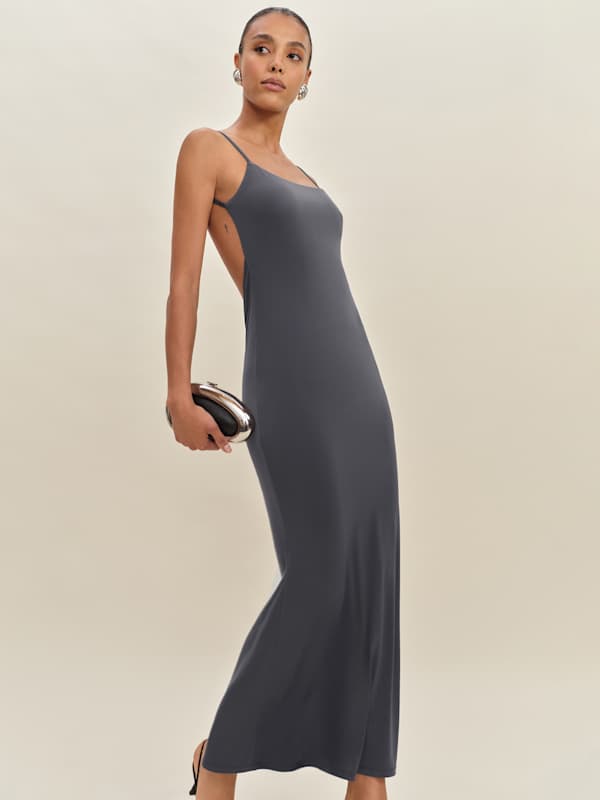 Robe en maille Averil - Ciel gris
