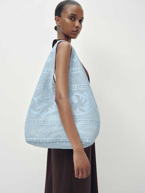 Cabas Aurelia - Mist Blue Floral Lace