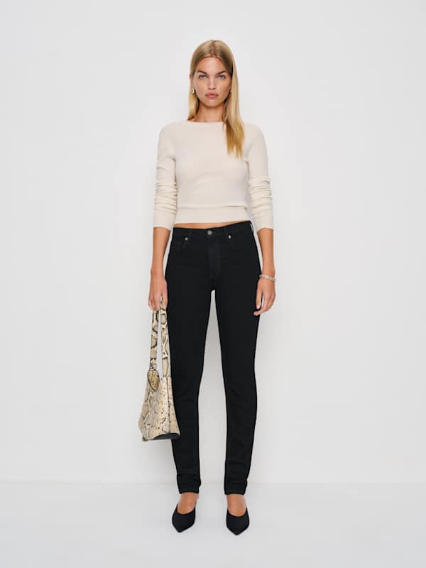 Jean skinny super stretch taille mi-haute Christina - Noir