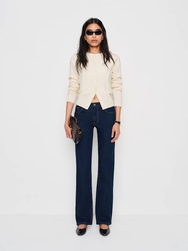 Jean droit super stretch taille mi-haute Elton - Réservoir