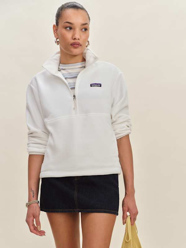 Pull en polaire à fermeture zippée W's Micro D Patagonia - Bouleau blanc