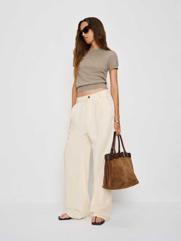 T-shirt en cachemire Darcy - Oatmeal