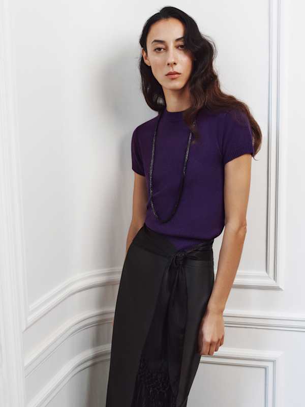Darcy Cashmere Tee - Purple