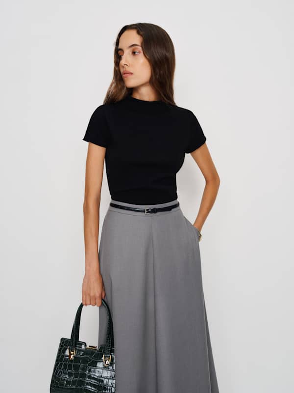 Pull à col montant en cachemire Harvest Thread - Noir
