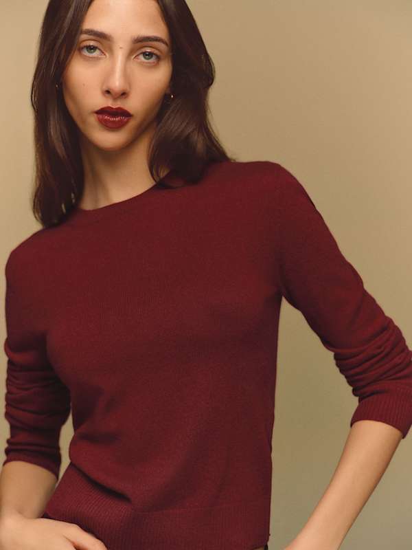 Lian Cashmere Crew Sweater - Chianti