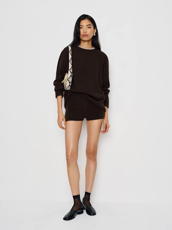 Micro-short en cachemire Effie - Brun