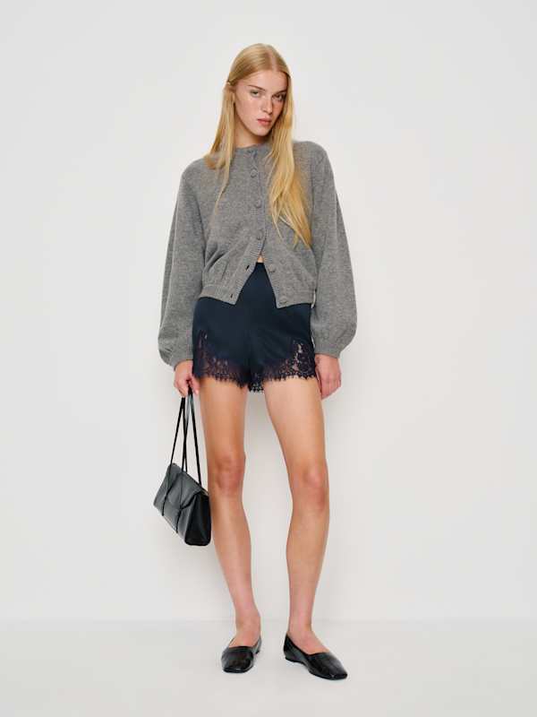 Short en satin Fern - Bleu nuit