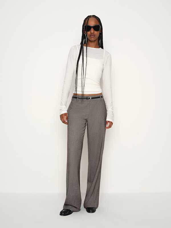 Pantalon taille basse Gisele - Chevrons noirs