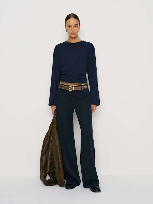 Pantalon taille basse Gisele - Bleu nuit