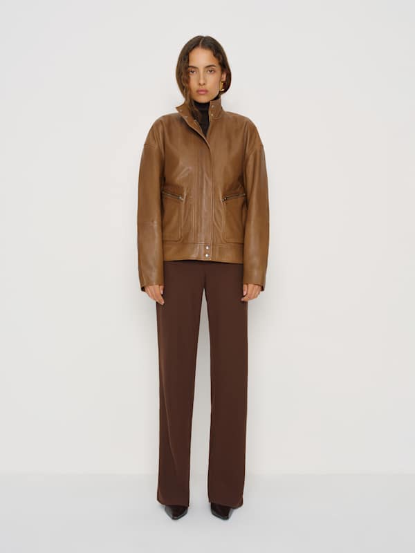 Bomber oversize en cuir Veda Harrison - Cuir Topanga Canyon