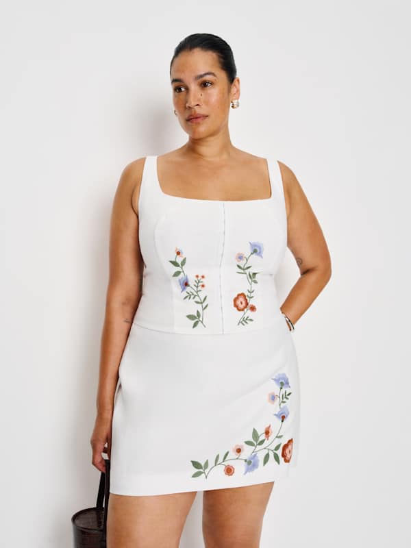 Top en lin Juliet grandes tailles - Blanc