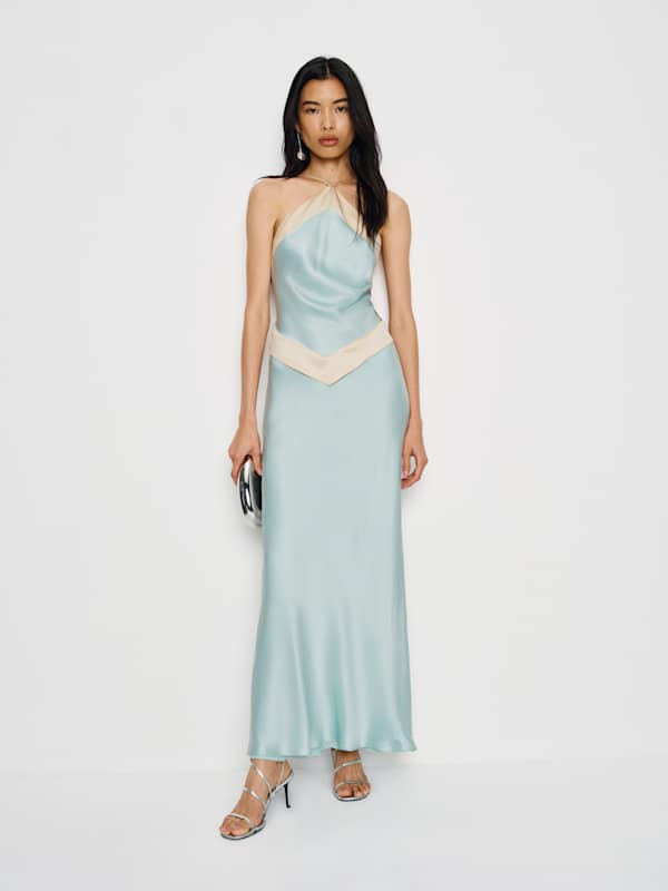 Jillian Silk Dress - Sea Glass