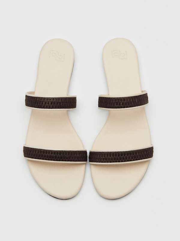 Lenora Flat Sandal - Chocolate Brown Raffia
