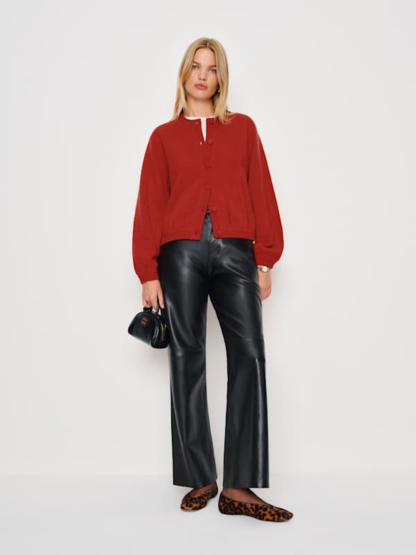 Cardigan en laine régénérative Cobel - Tomate séchée