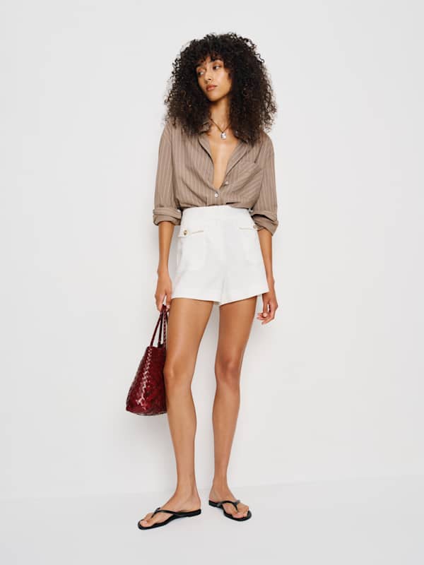 Trixie Linen Short - White