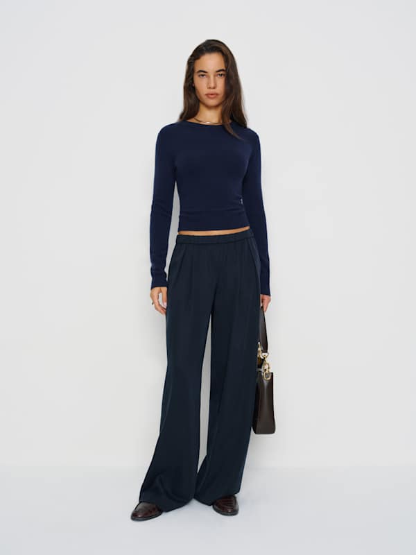 Pantalon taille basse Marion - Bleu nuit