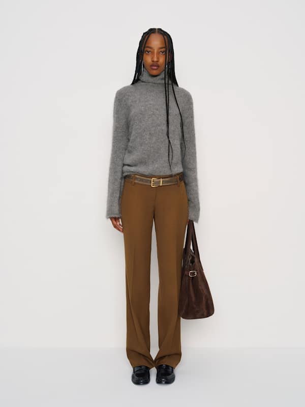 Pantalon ultra taille basse Claire - Châtaigne