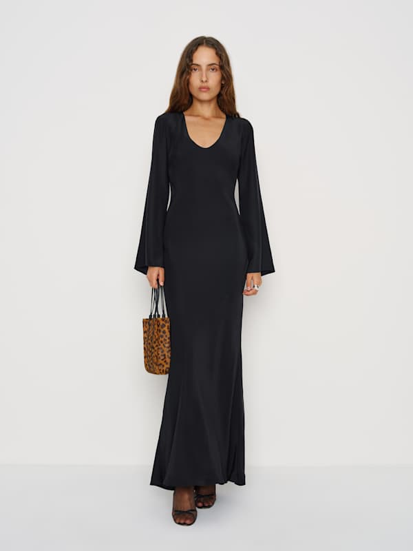Robe en soie Vivia - Noir