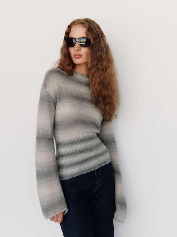 Pull transparent en alpaga Soren - Granit Space Dye