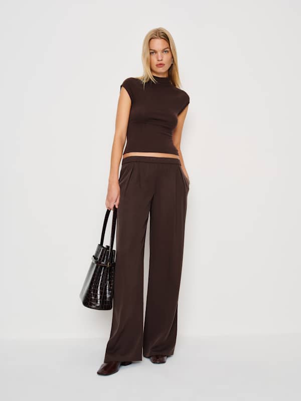 Pantalon taille basse Marion spécial Petites - Cassis